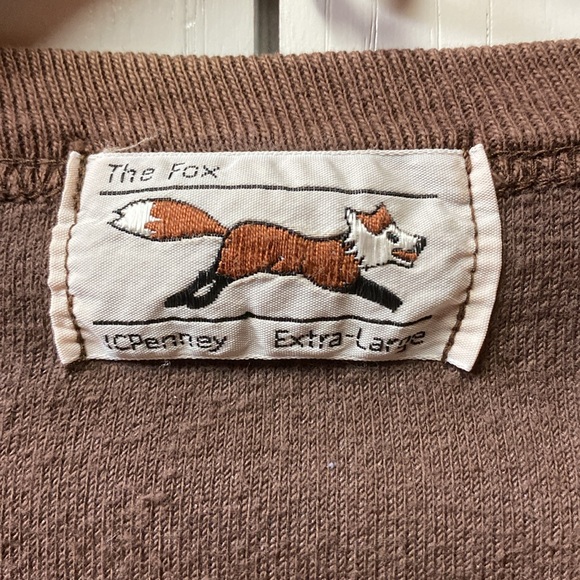 80s The Fox Velour Shirt XL Vintage JCPenney - Picture 2 of 4